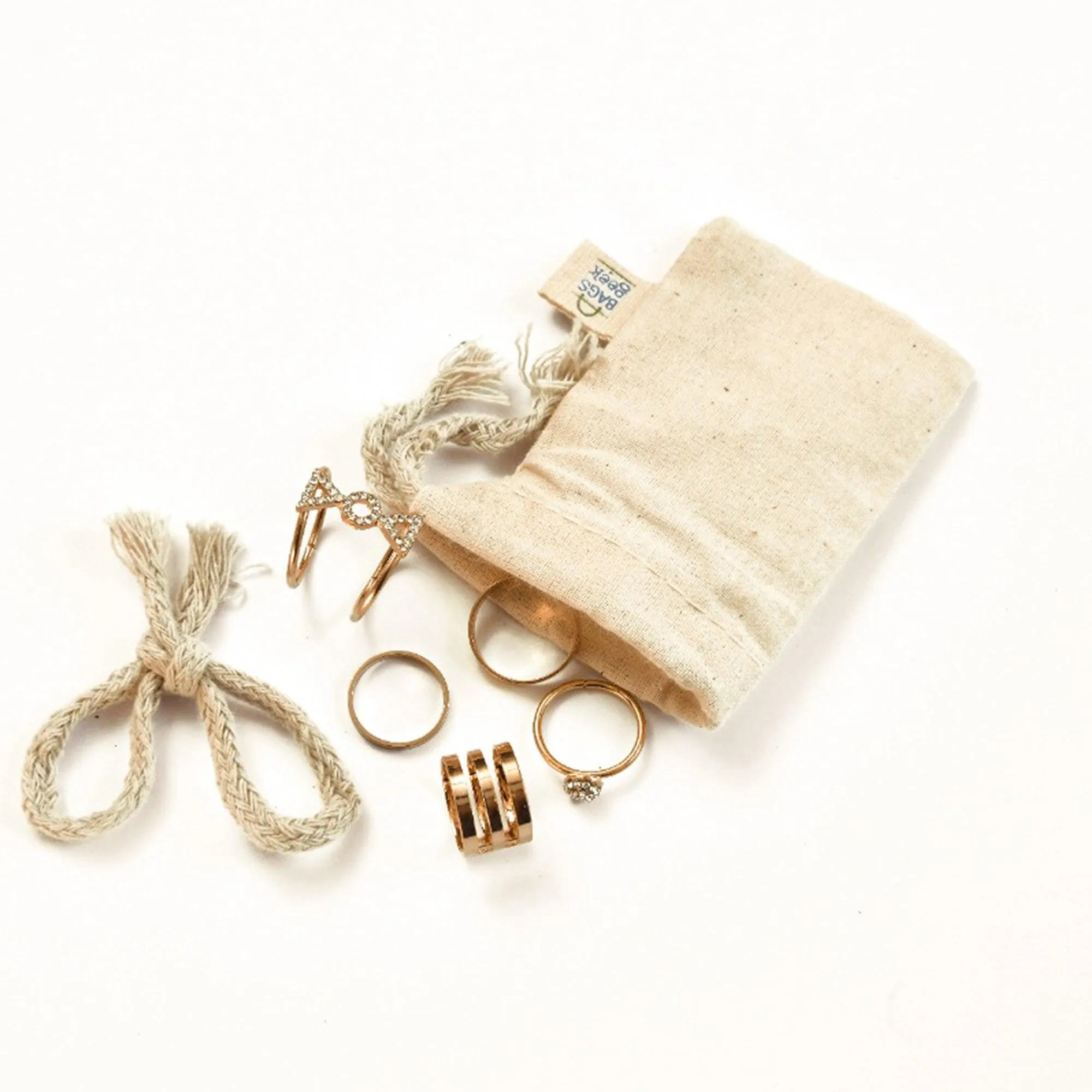 12x20 inches Single 100% Cotton Muslin Drawstring Bags
