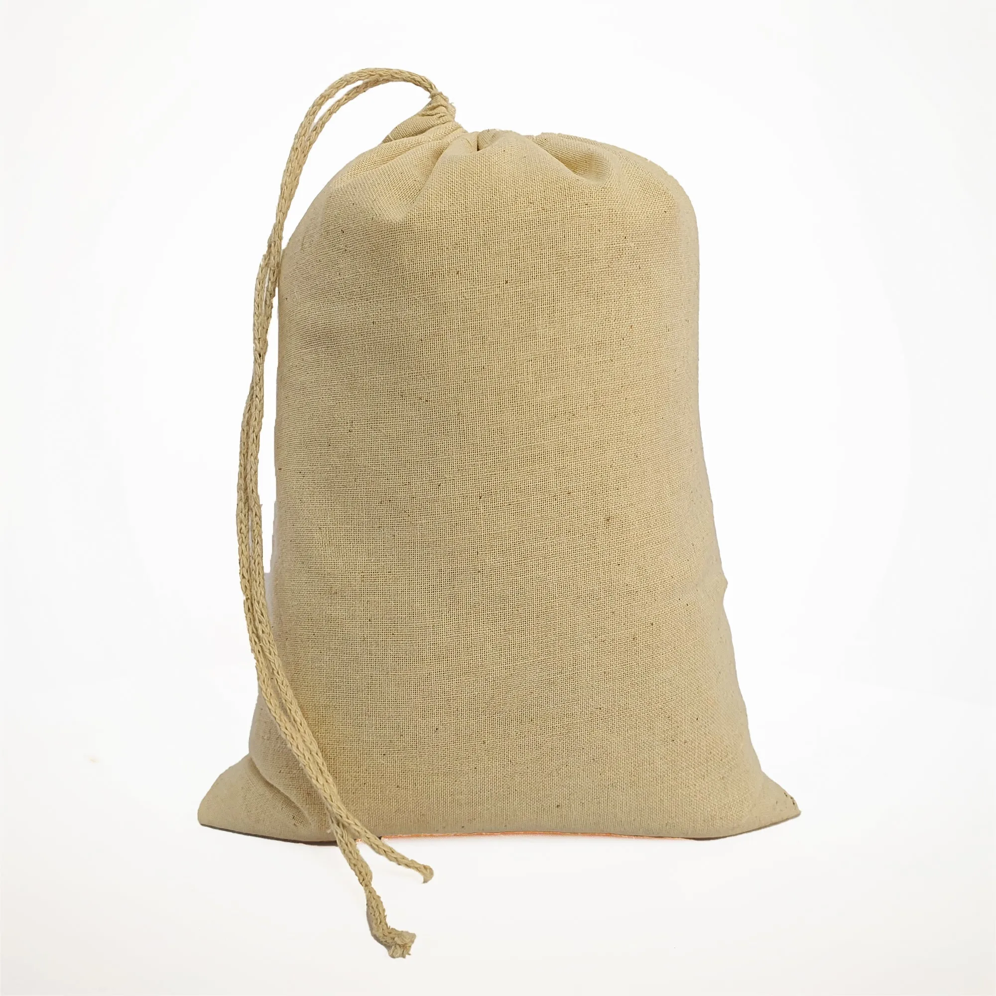 12x20 inches Single 100% Cotton Muslin Drawstring Bags