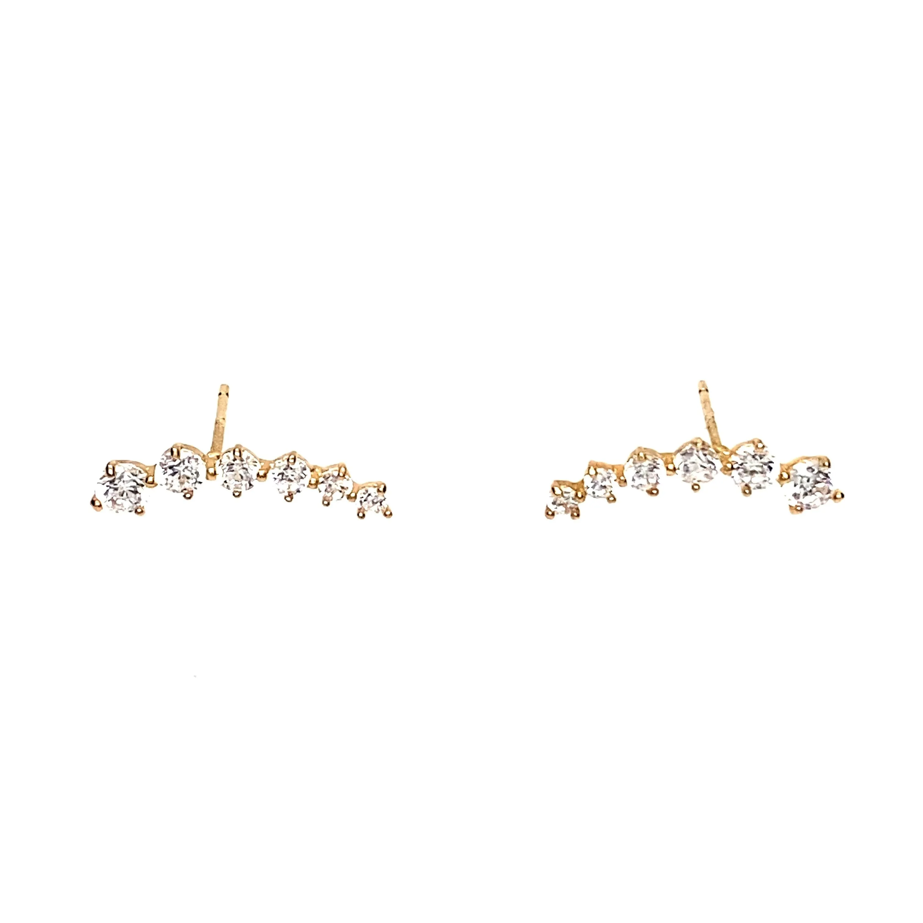14K Gold Sparkling Ear Crawlers