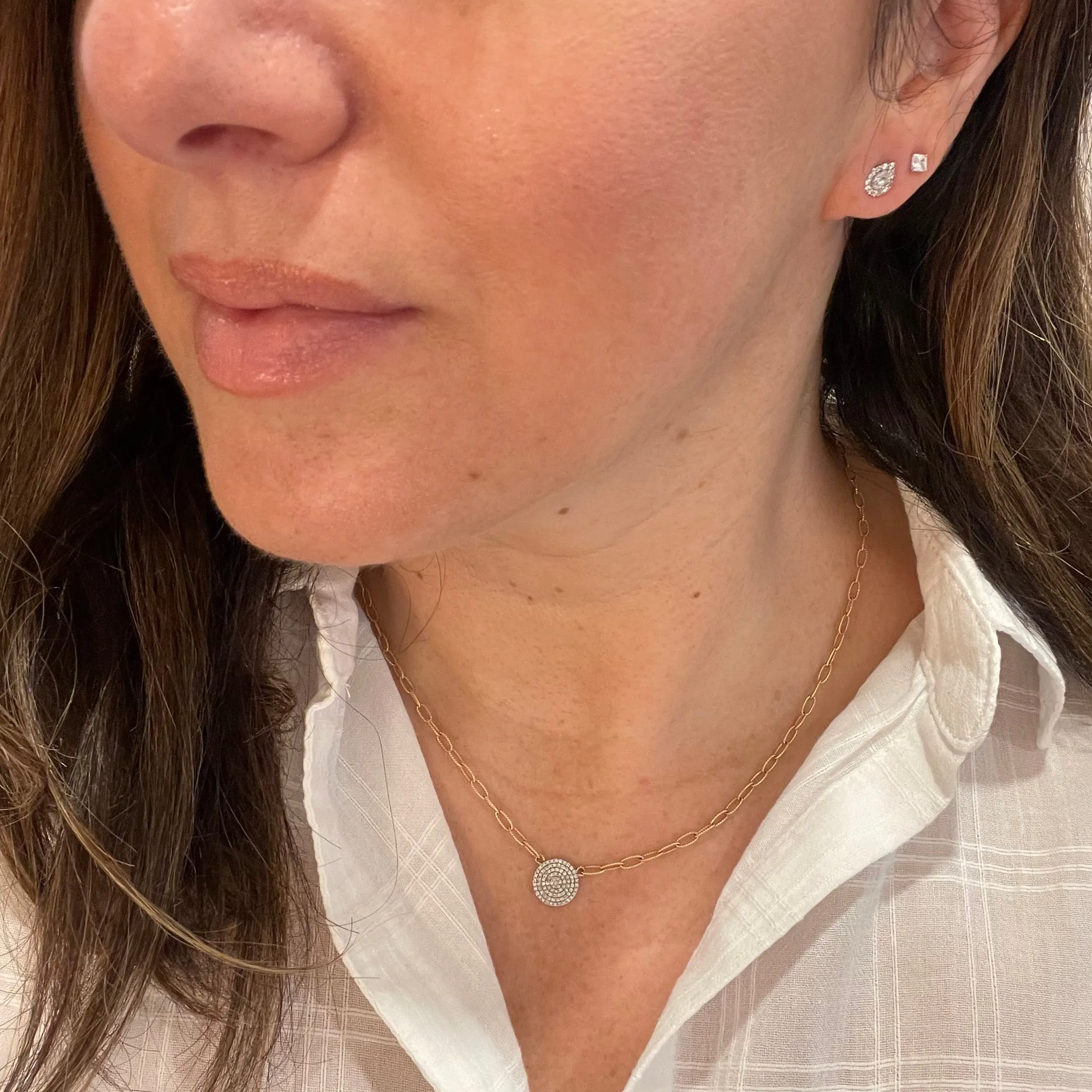 14K Gold Sparkling Pear Studs