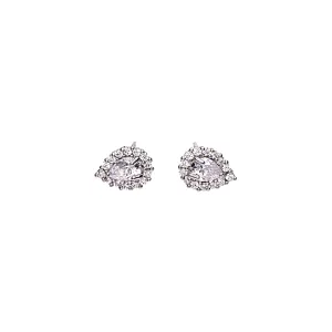 14K Gold Sparkling Pear Studs