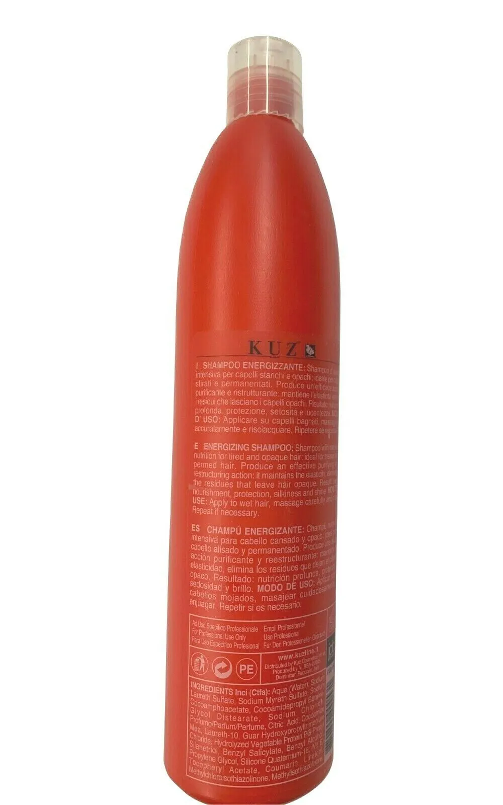 3 Pack Kuz Energizing Shampoo All Hair Made In Italy 16.9 oz Bottles