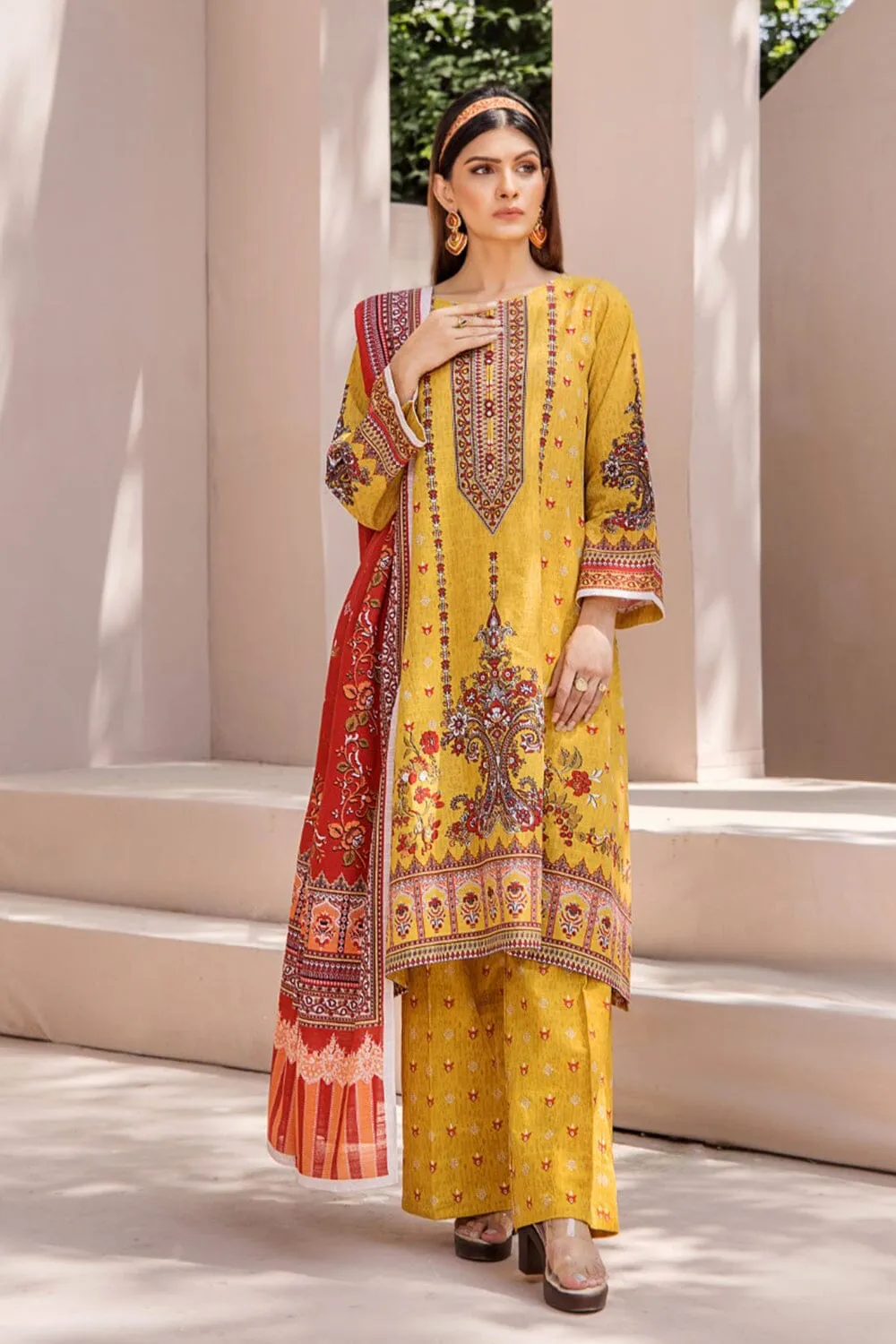 3 Pcs Unstitched Khaddar Suit KKH-2227