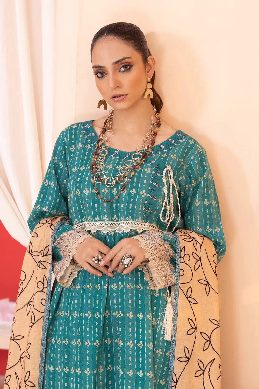 3PC Unstitched Khaddar Suit KKH-2337