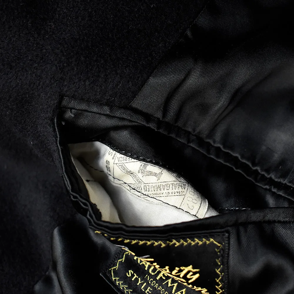 50's～ Varsity Town Clothes カシミア チェスターコート ブラック！ 240107H