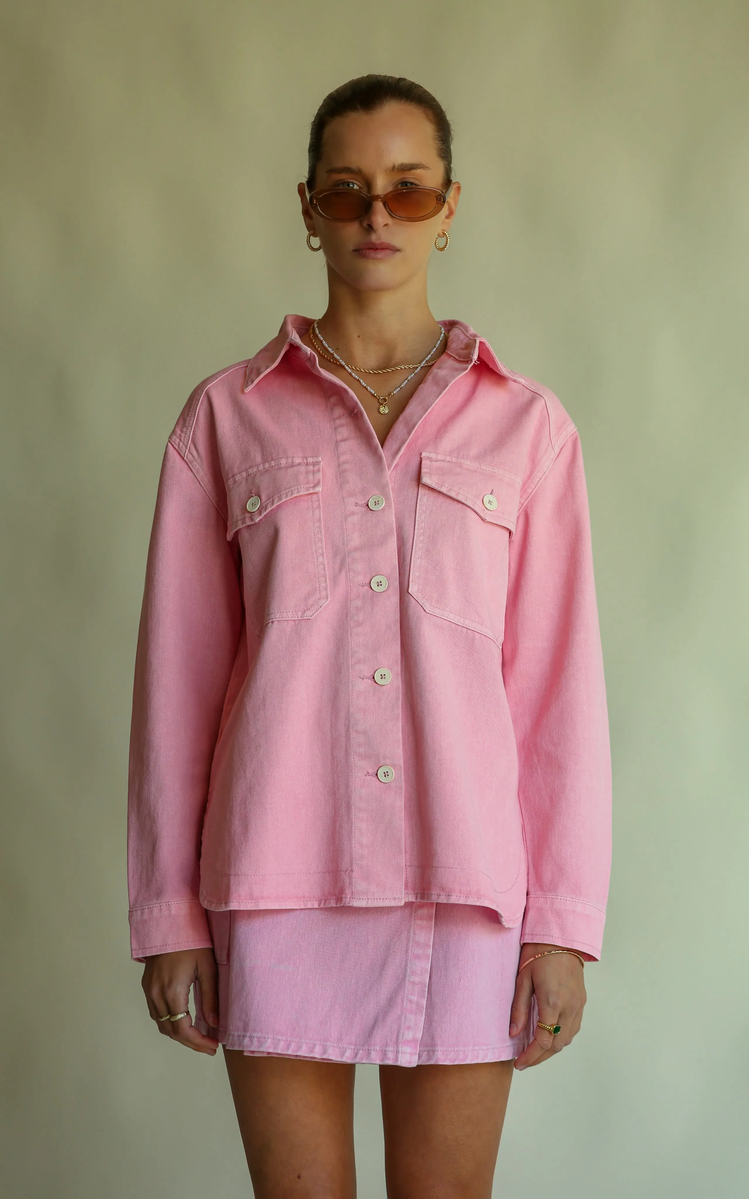 ARAMINTA JAMES Womens Merci Denim Shacket - Peony