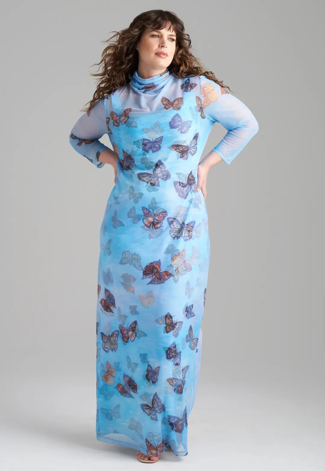 Aurora Mesh T-shirt Dress in Papillon