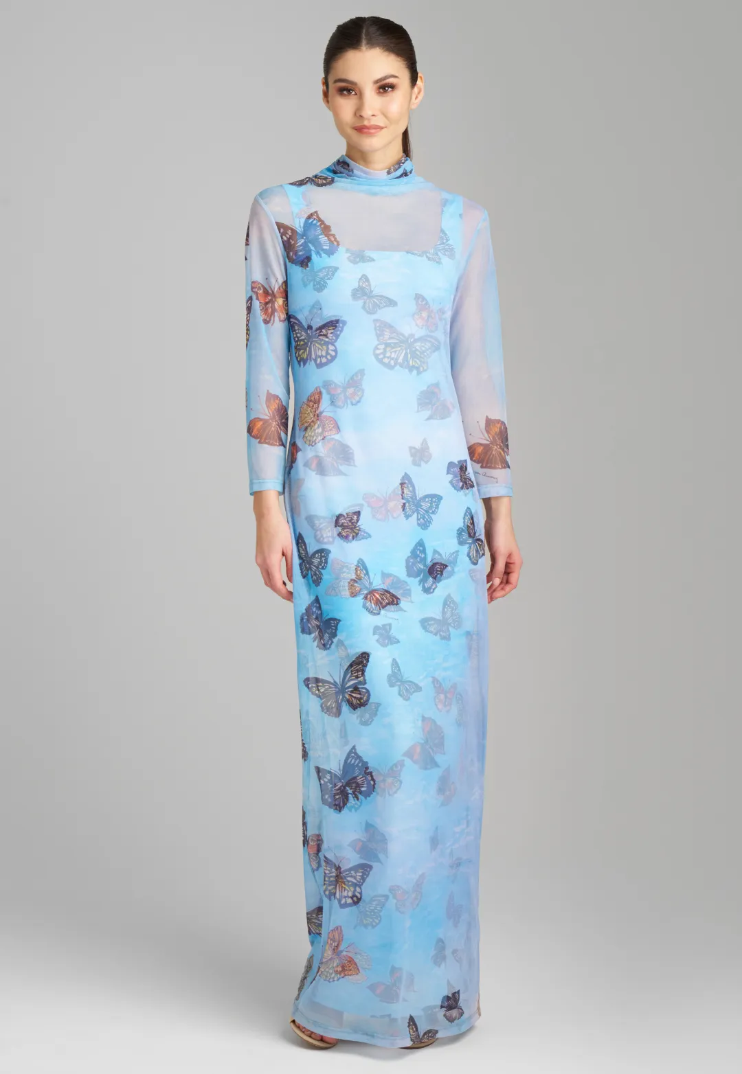 Aurora Mesh T-shirt Dress in Papillon