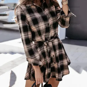 Autumn and winter fashion sexy print shirt skirt dress