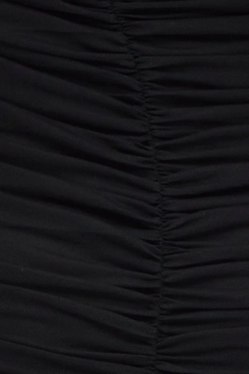 Black Bodycon Dress Corset Detail Mesh
