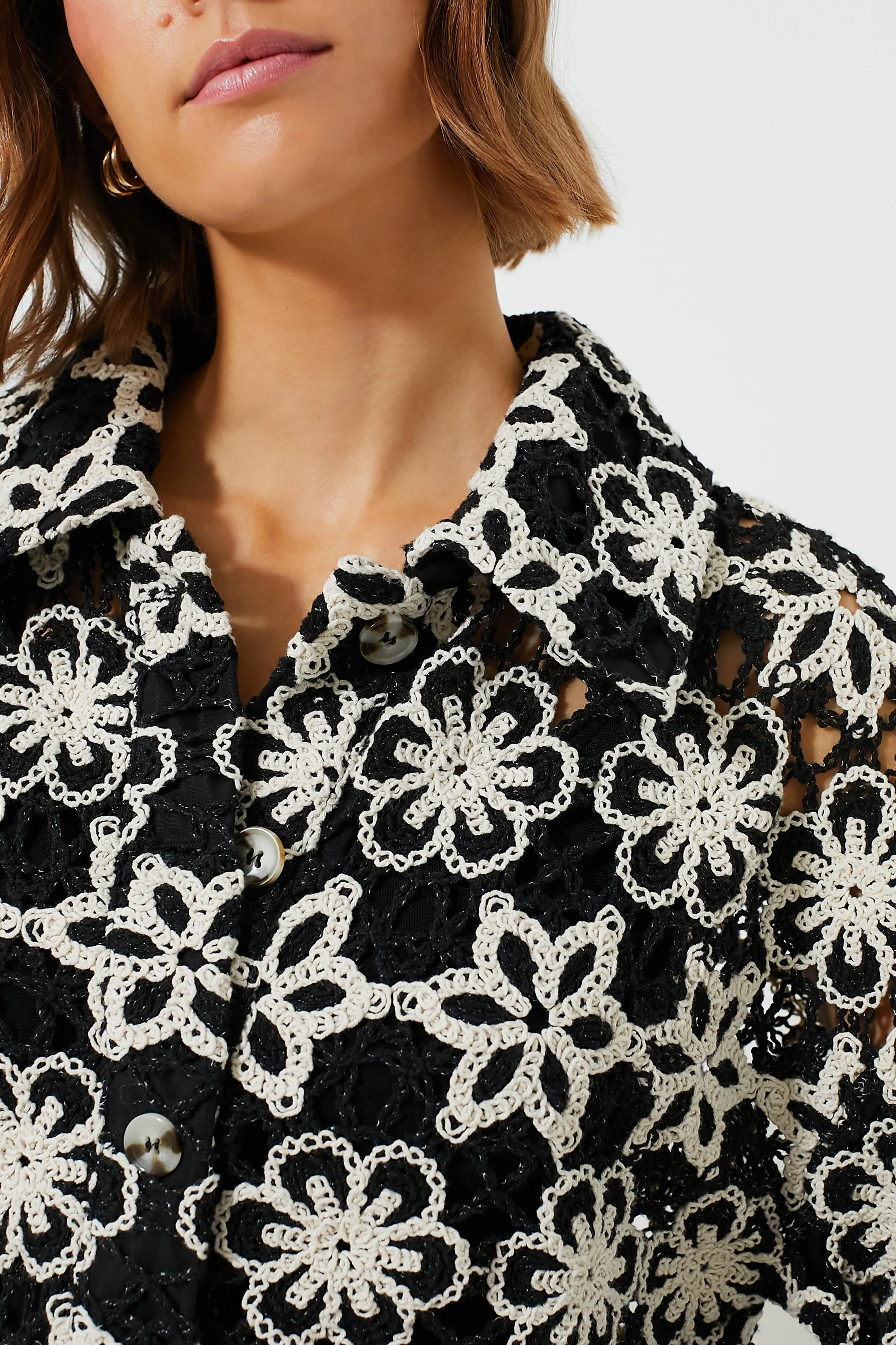 Black Crochet Perry Jacket