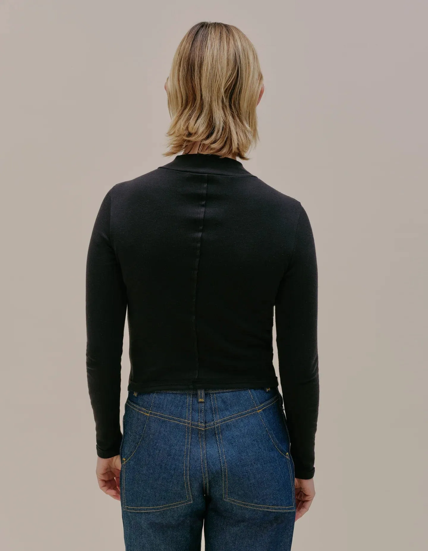 Black Lapped Baby Turtleneck