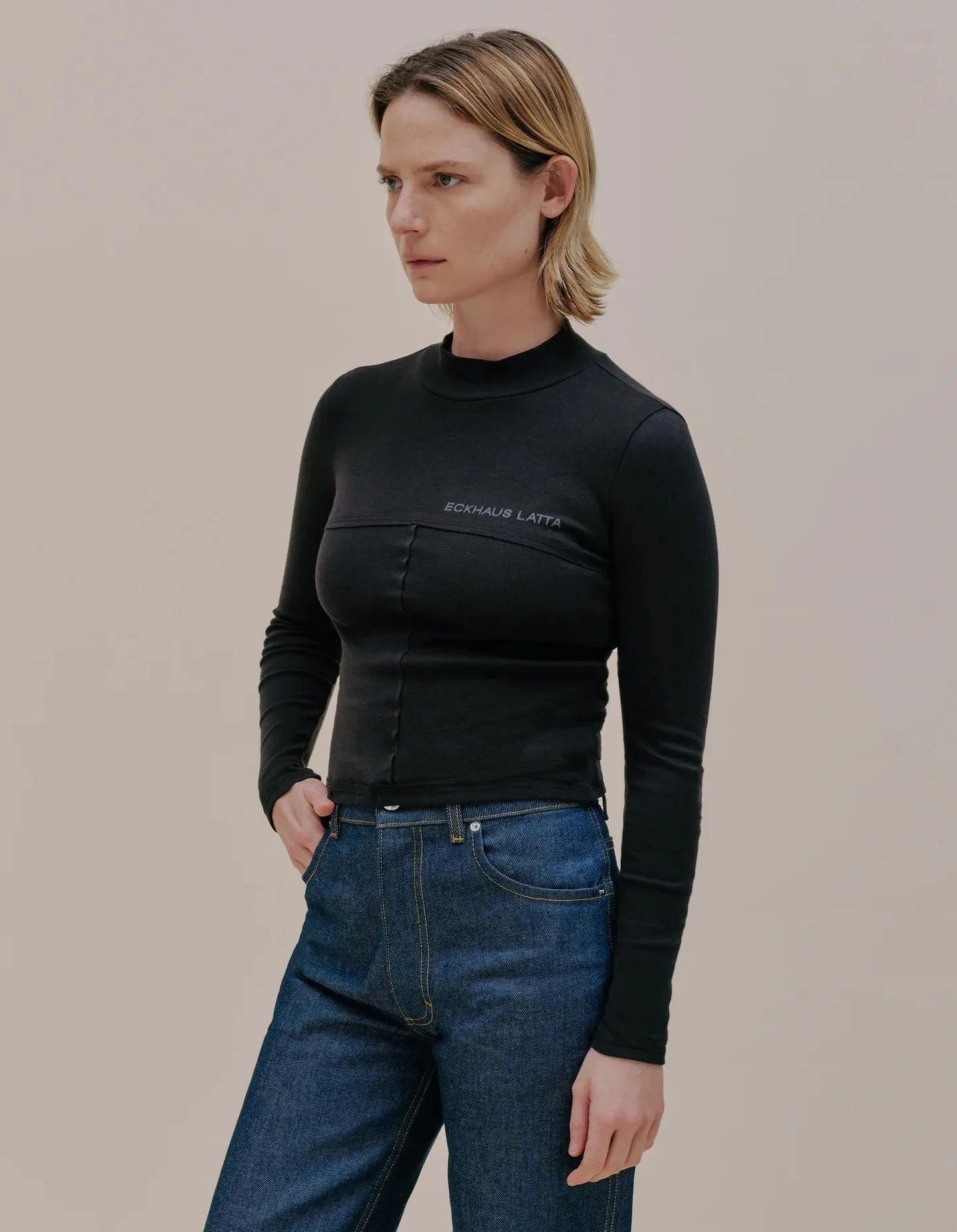 Black Lapped Baby Turtleneck