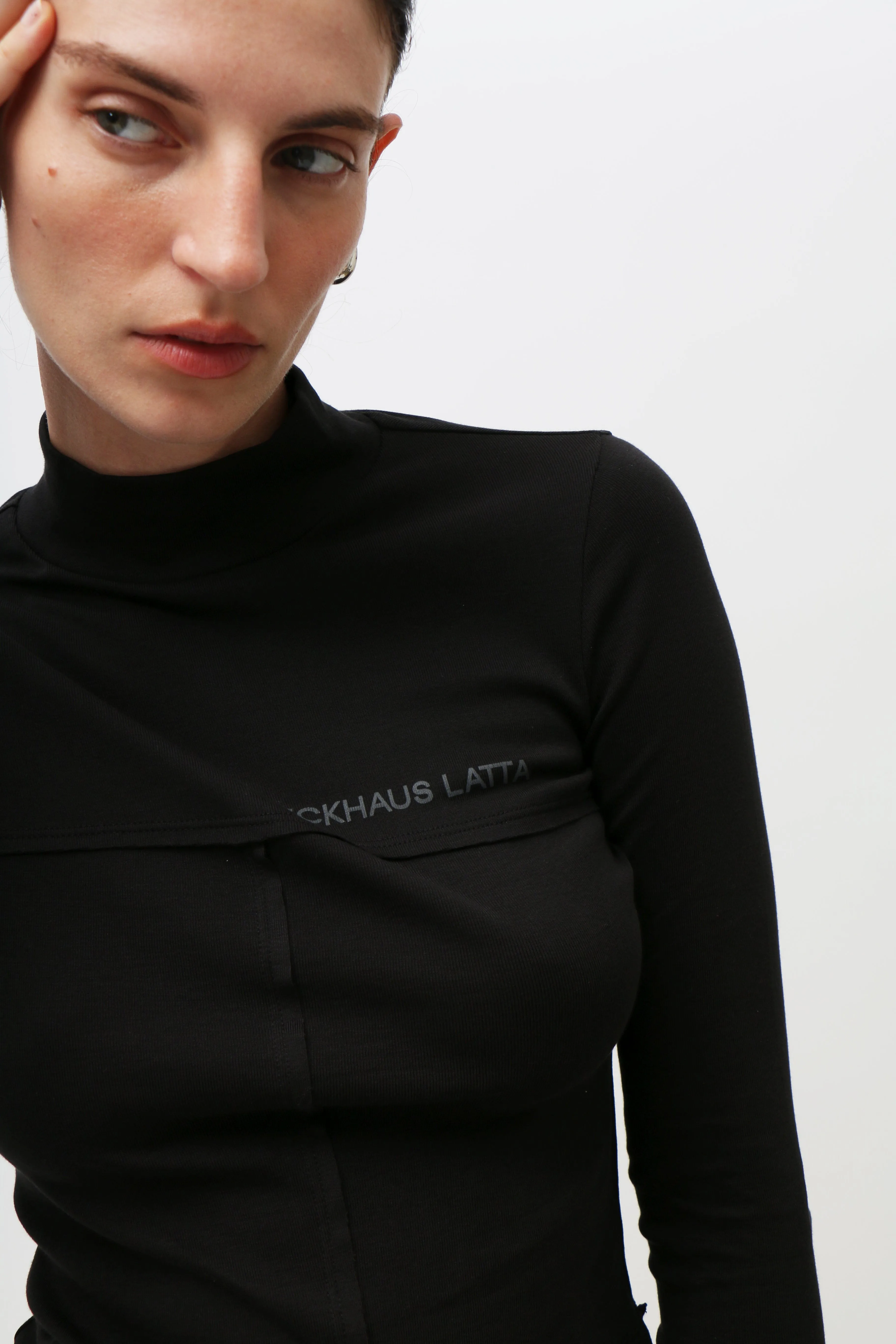 Black Lapped Baby Turtleneck