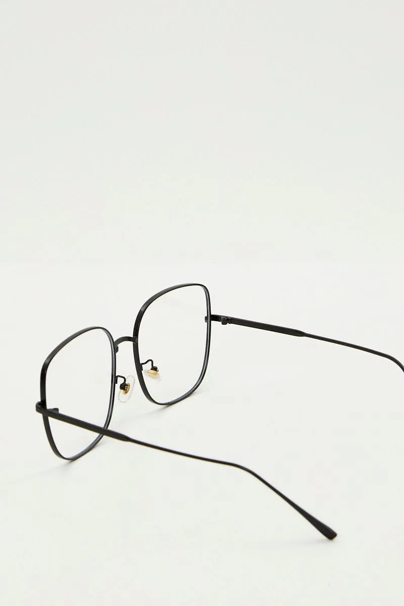 Black Square Blue Light Filter Glasses