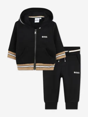 BOSS Baby Boys Logo Print Tracksuit in Black