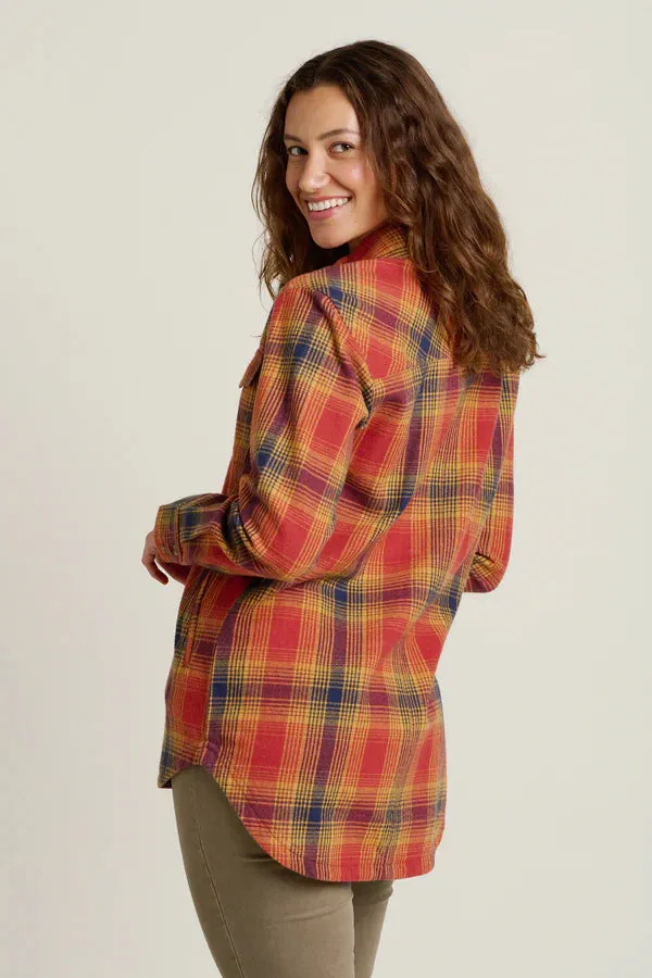 Brakeburn 20 Orange Cogden Checked Shacket