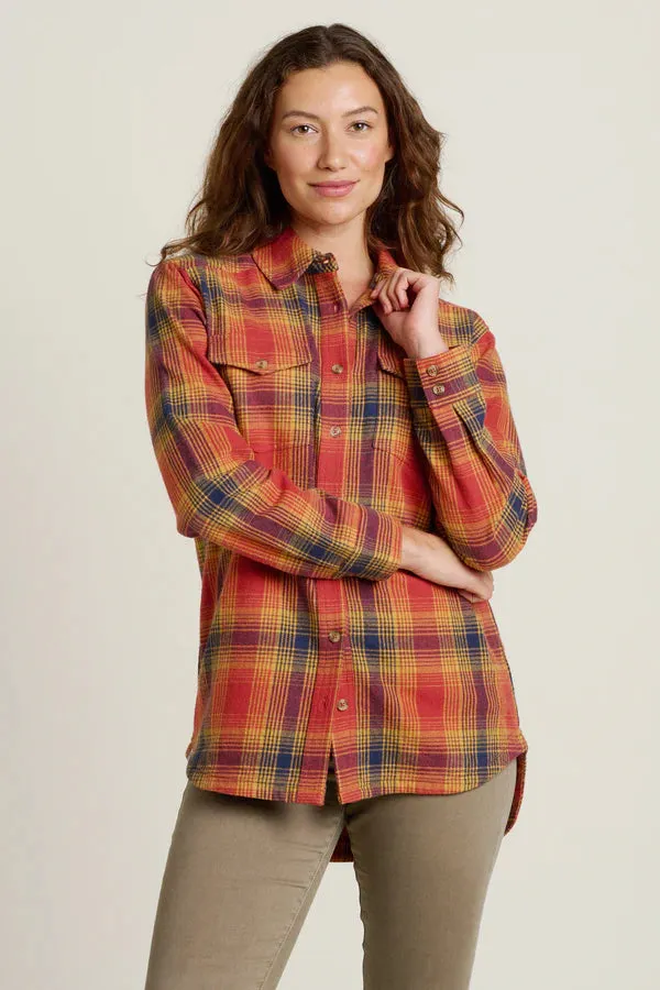 Brakeburn 20 Orange Cogden Checked Shacket