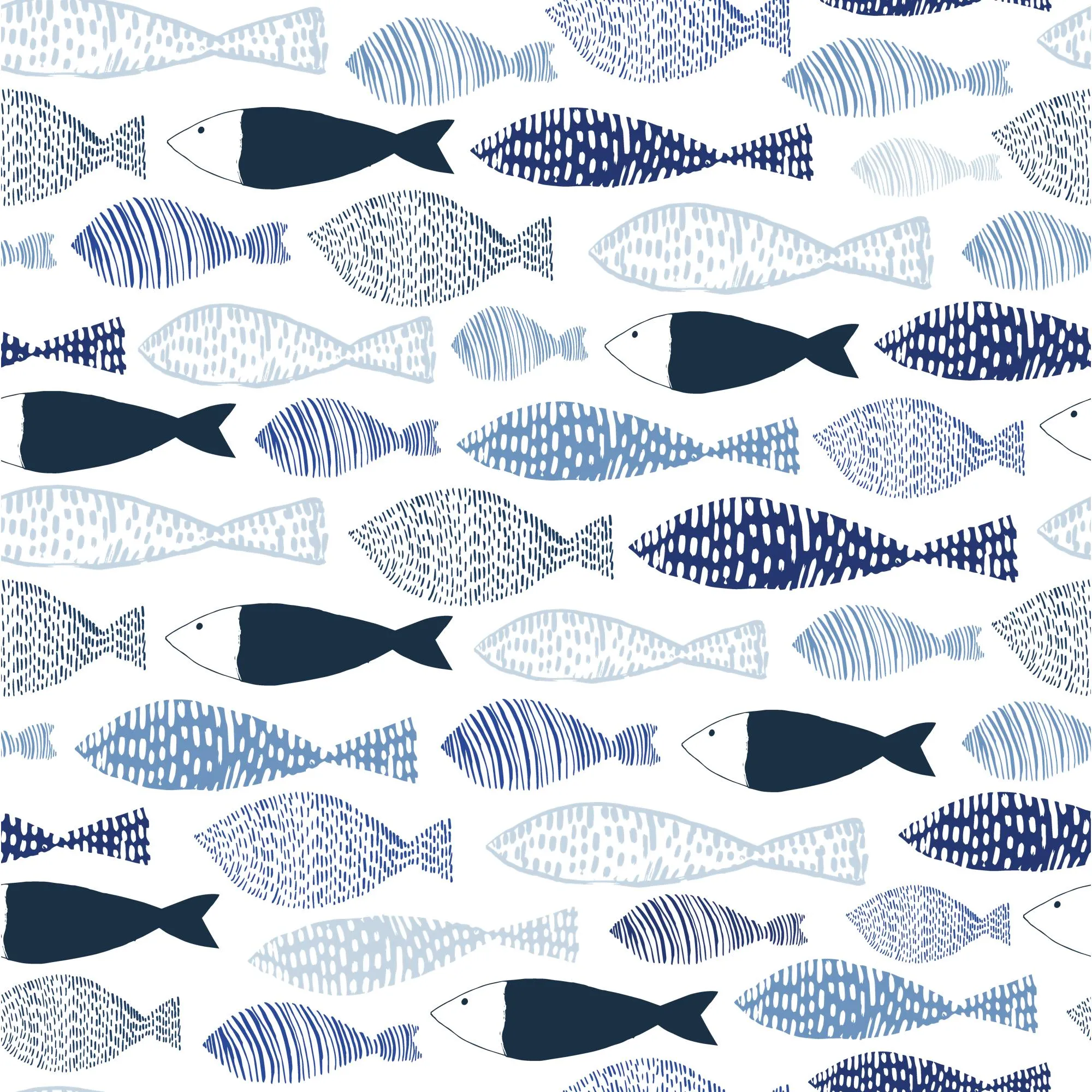 Brushed Fish 300dpi Large FabSmith - Natural Fiber Fabric By The Yard