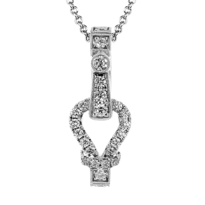Buckle Pendant Necklace in 18k Gold with Diamonds