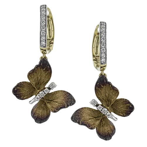 Butterfly Earrings in 18k Gold with Diamonds