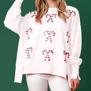 Candy Cane Sequined Sweater