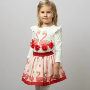 CARAMELO KIDS - Swan Skirt Set - Red