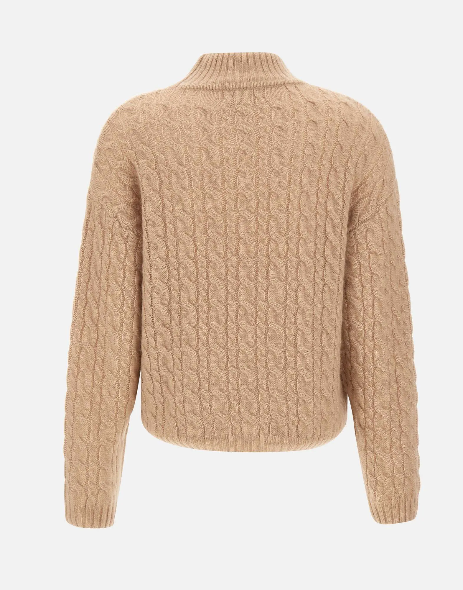 Cashmere Cotton Turtleneck Sweater in Hazelnut