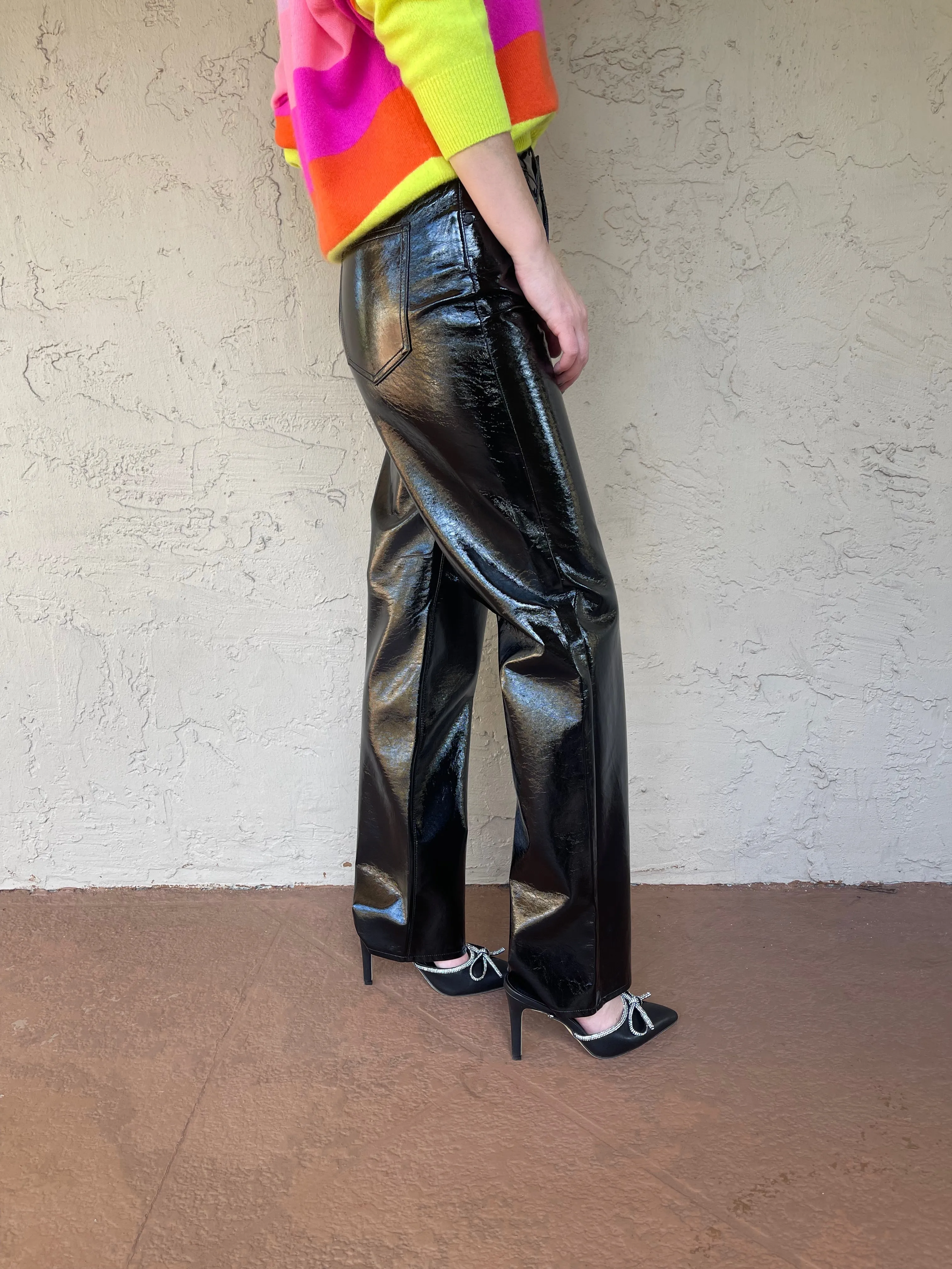 Cassie Pant - Coated Black