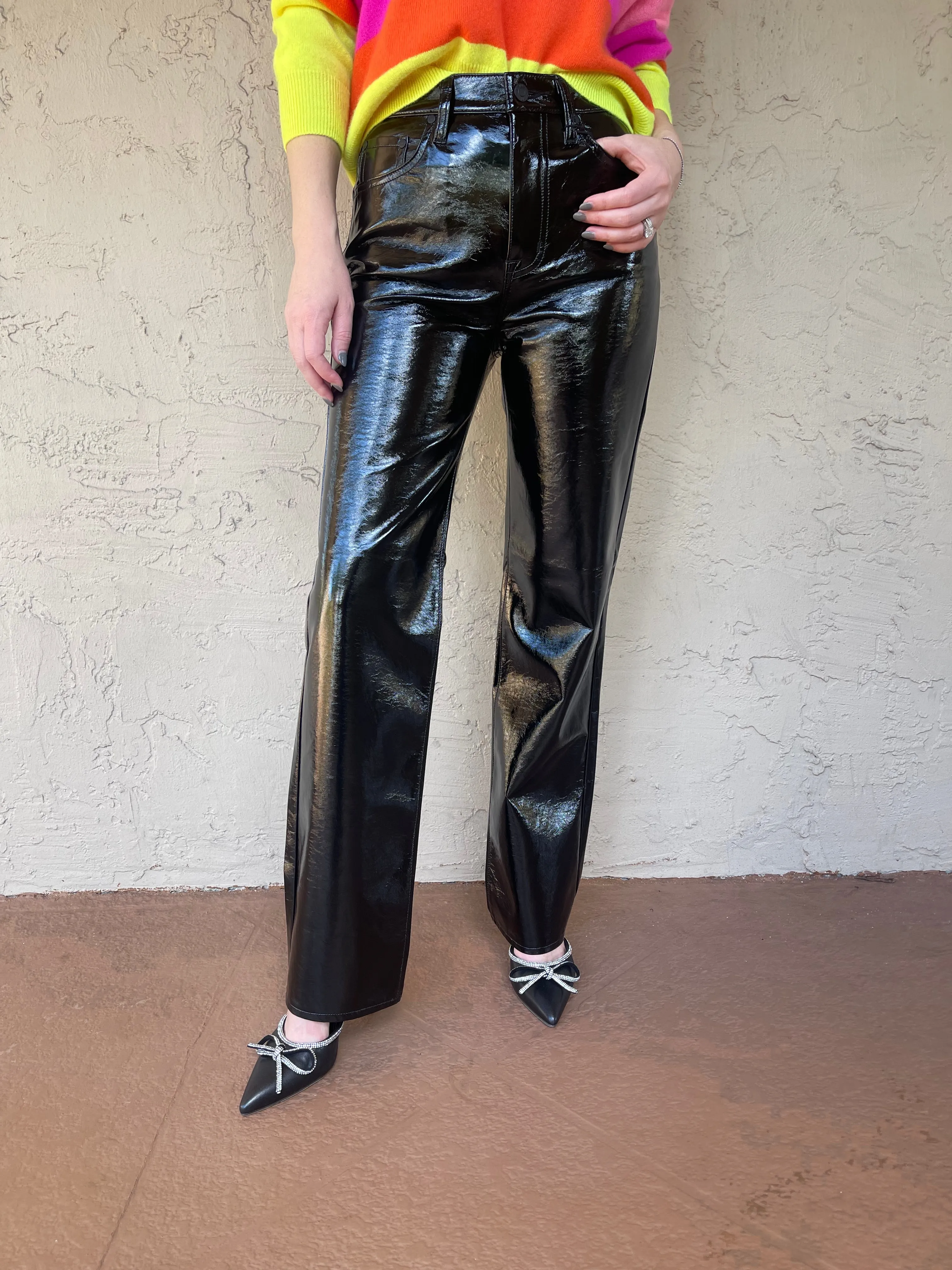 Cassie Pant - Coated Black