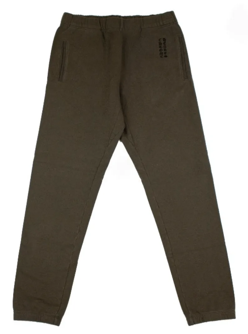 Chrome Hearts Vertical Logo Sweatpants Olive Green