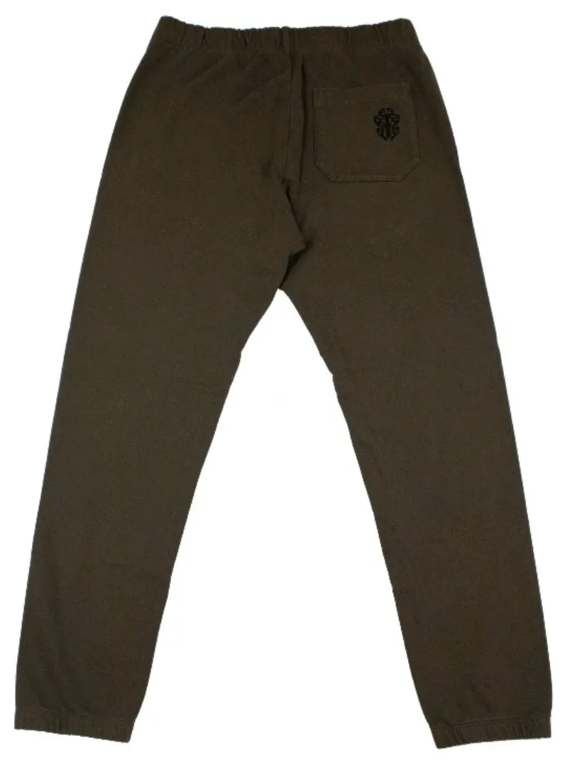 Chrome Hearts Vertical Logo Sweatpants Olive Green
