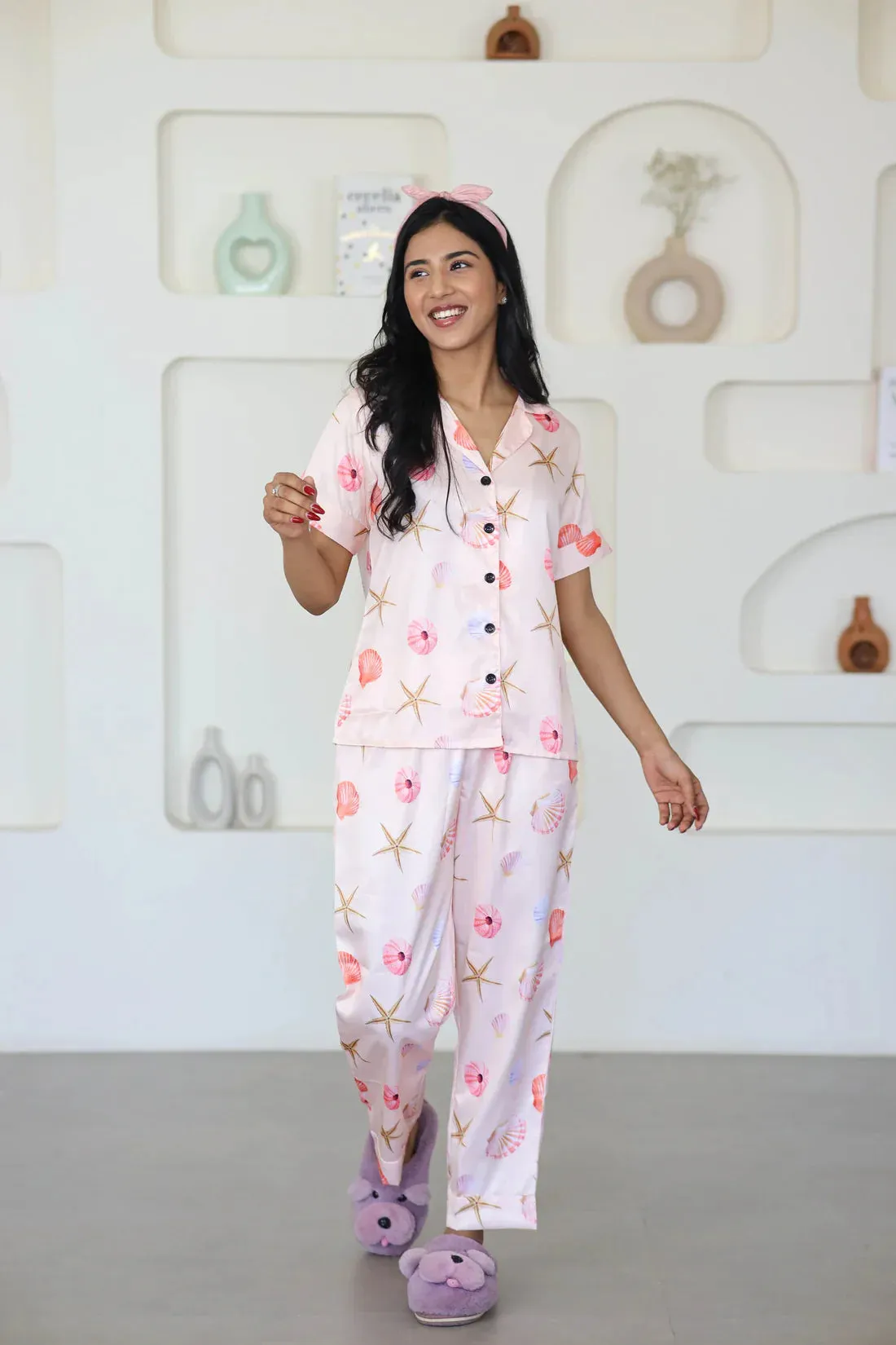 COMBO OF 2 Night Wear Satin Pastel Pink Light PInk Color suits