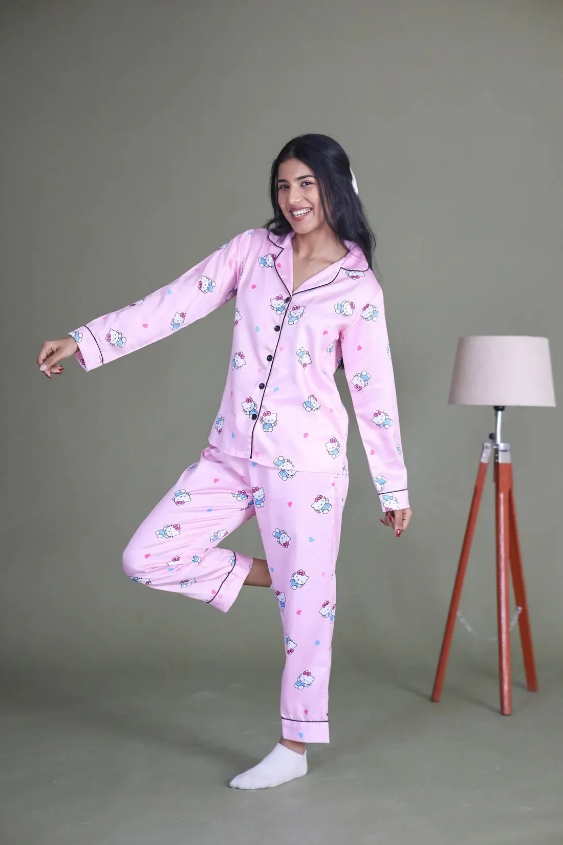 COMBO OF 2 Night Wear Satin Pastel Pink Light PInk Color suits