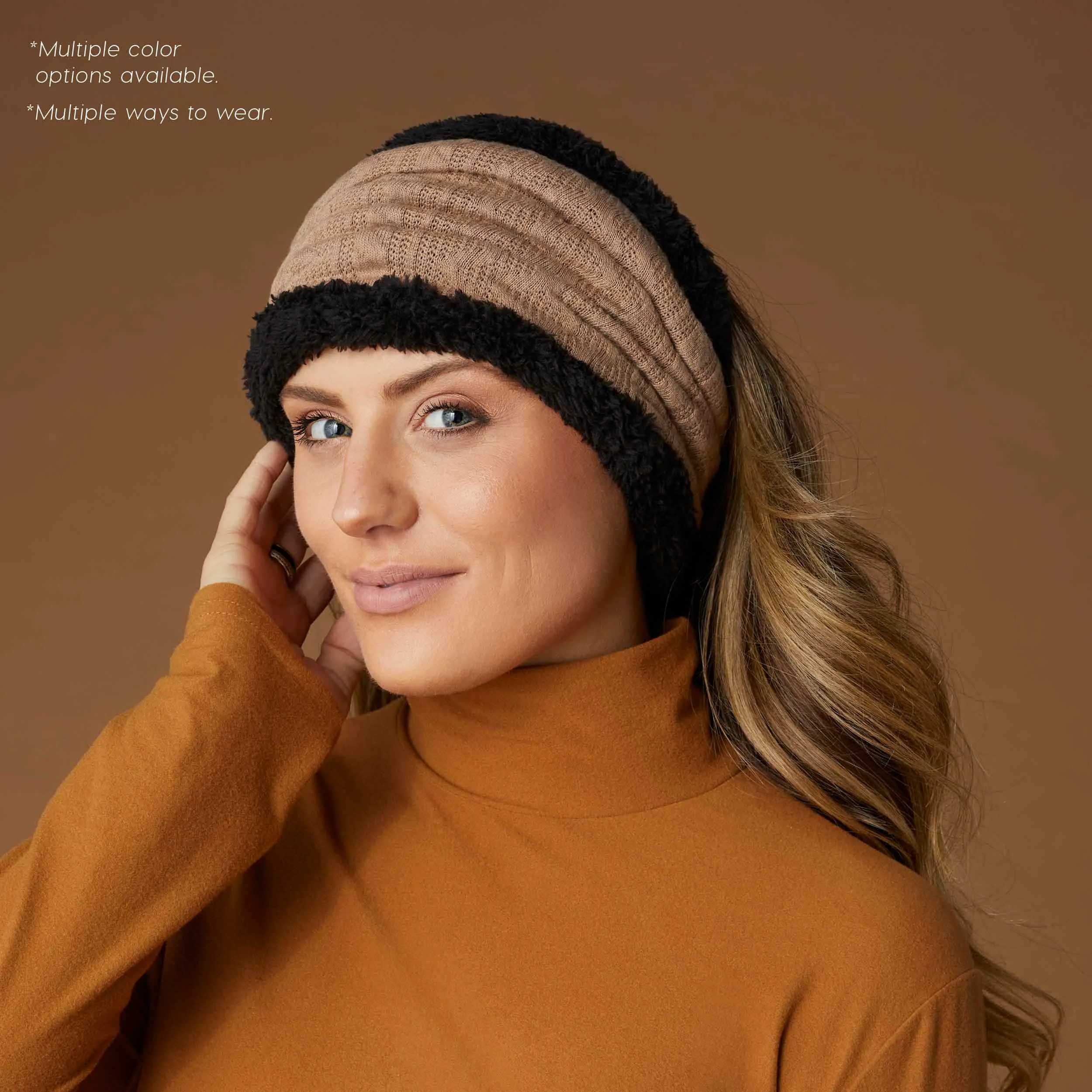 Convertible Snood with Sherpa - Natural