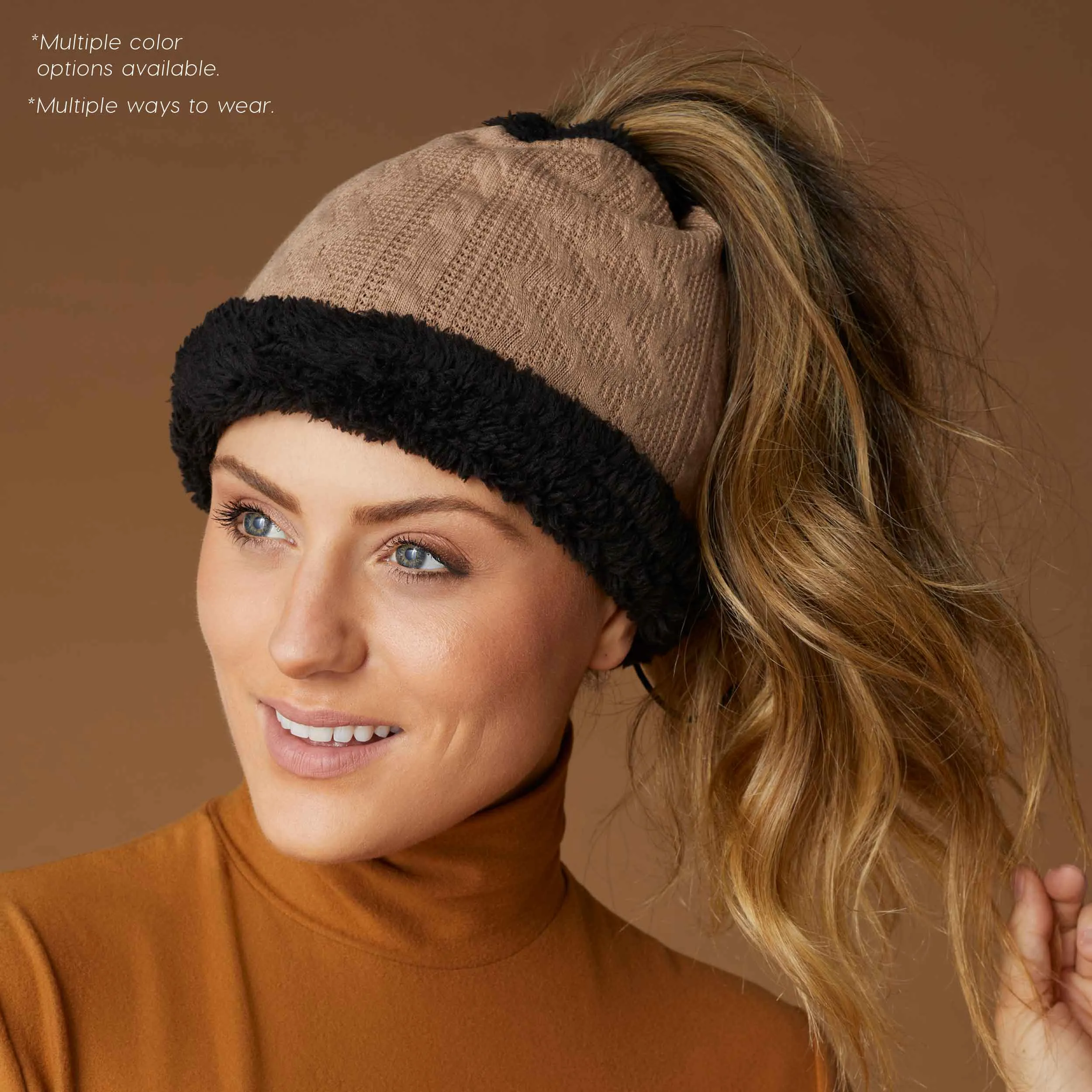 Convertible Snood with Sherpa - Natural
