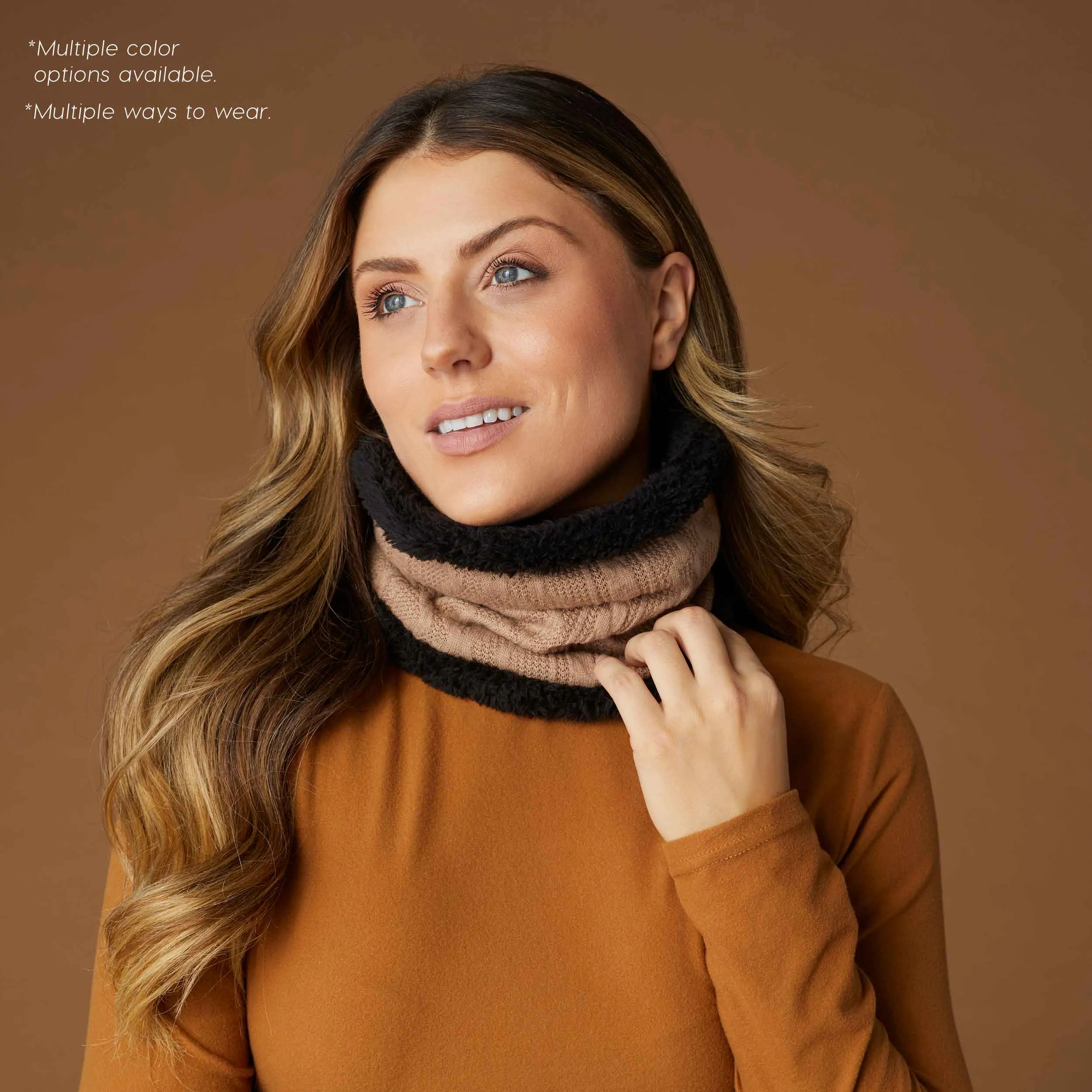 Convertible Snood with Sherpa - Natural