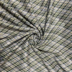 Cream With Multicolor Stripe Print Suiting Fabric Woollen Suiting Fabric