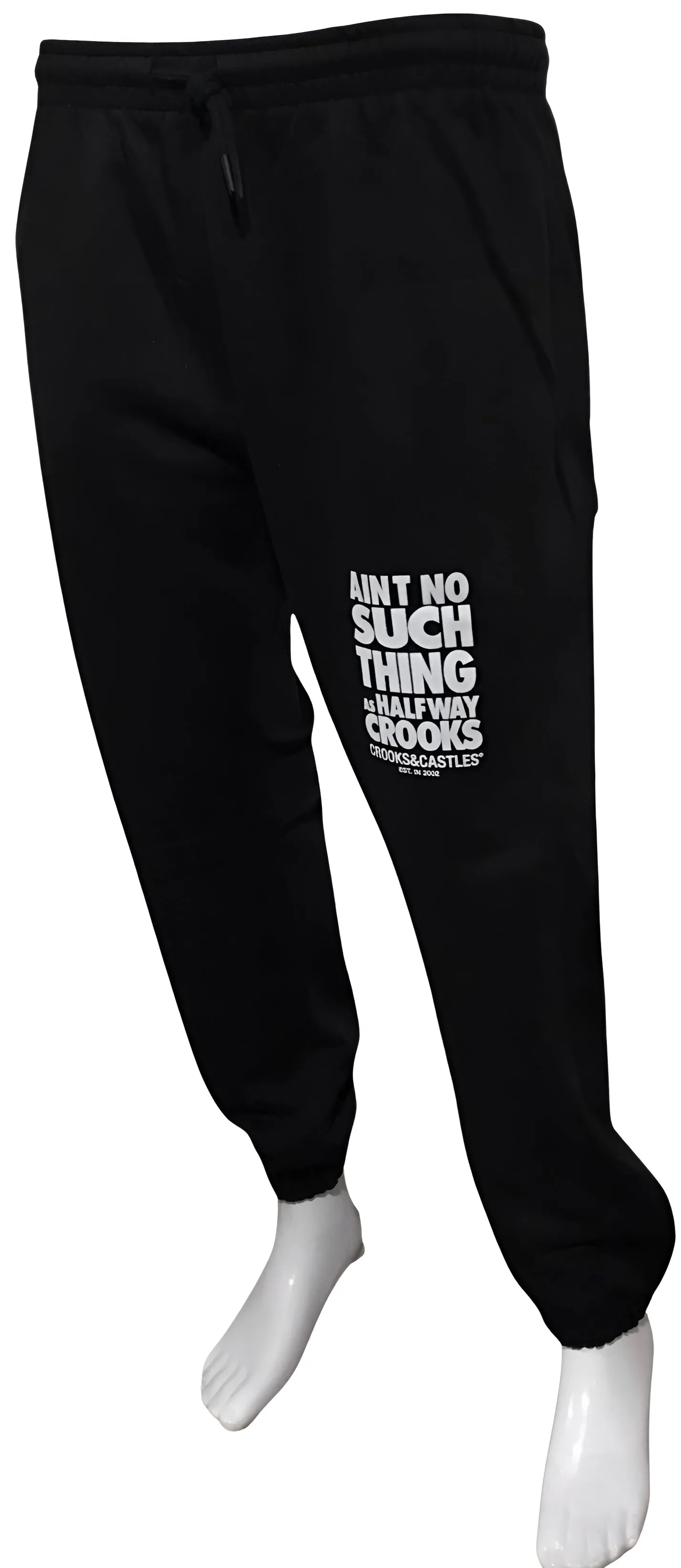 ^CROOKS & CASTLES^ (BLACK) ~NO HALFWAY CROOKS~ KNIT SWEATPANTS