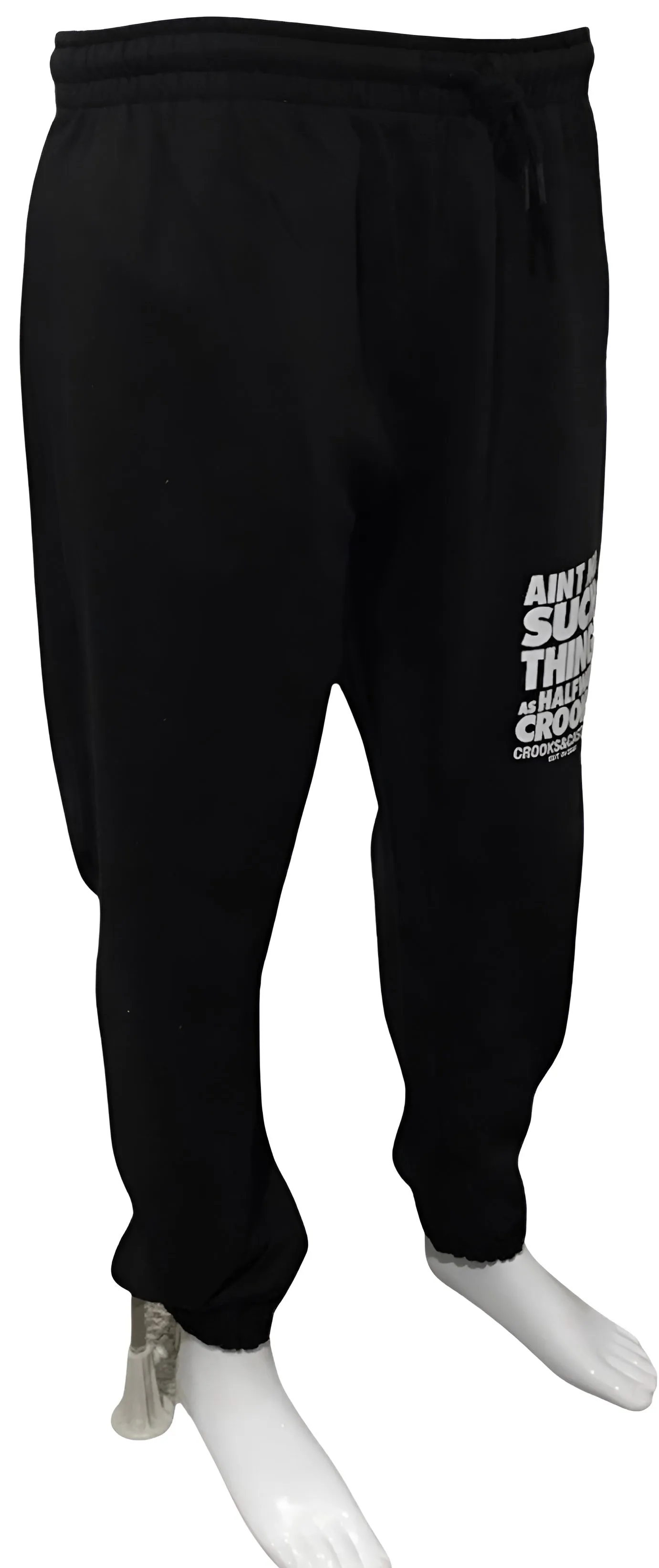 ^CROOKS & CASTLES^ (BLACK) ~NO HALFWAY CROOKS~ KNIT SWEATPANTS