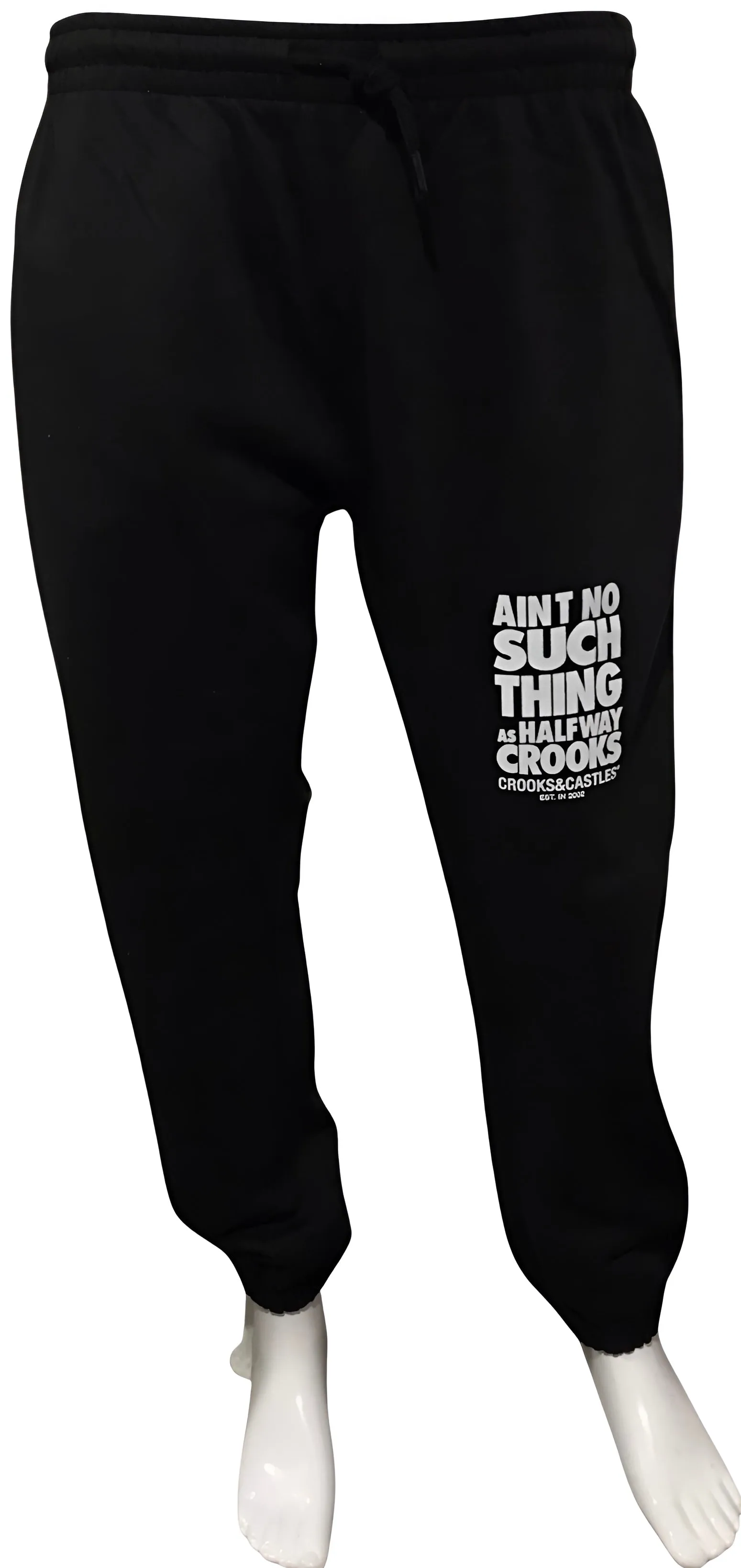 ^CROOKS & CASTLES^ (BLACK) ~NO HALFWAY CROOKS~ KNIT SWEATPANTS