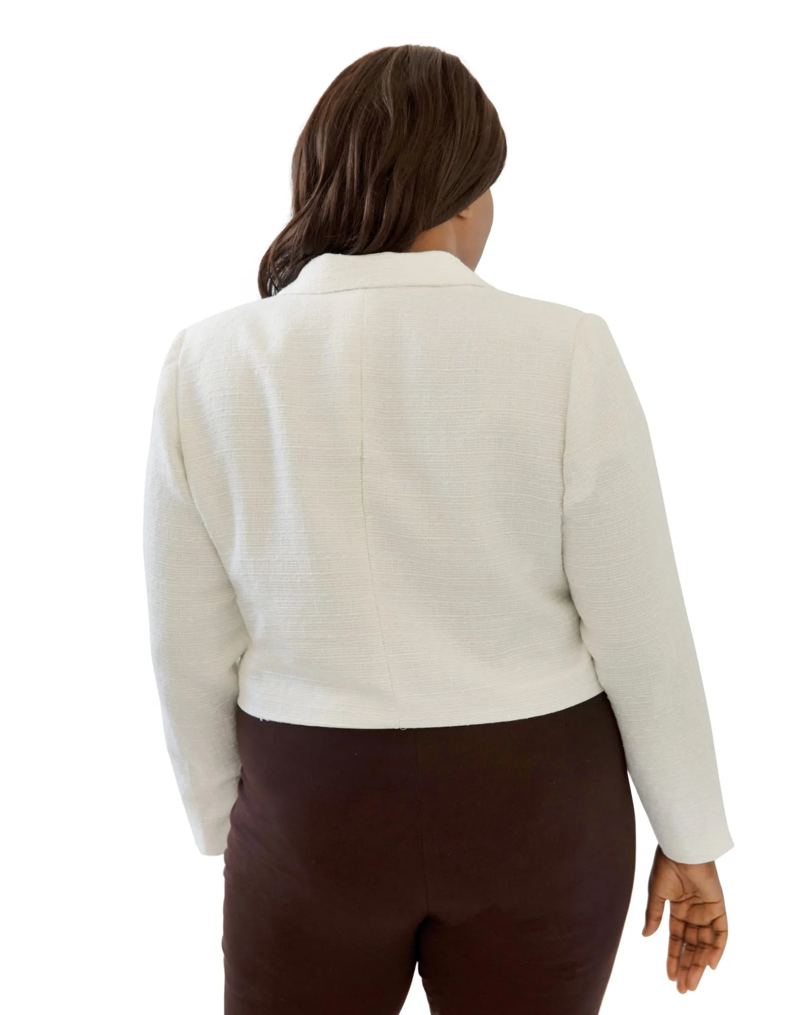 Cropped Tweed Jacket | Ivory