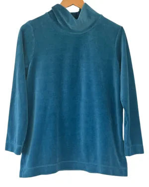 Dark Autumn Viridian Velour Mock-Neck Top