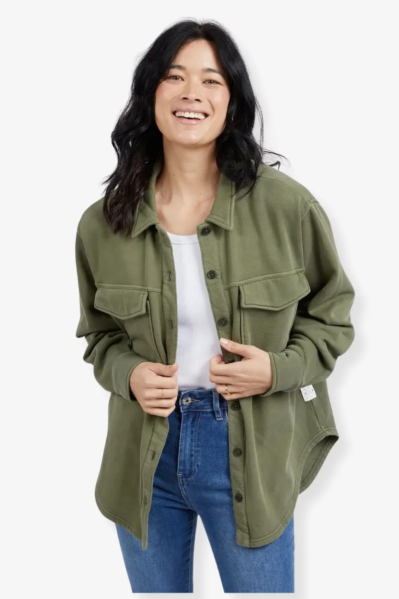 Elm - Poppy Fleece Shacket - Clover