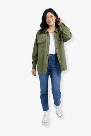 Elm - Poppy Fleece Shacket - Clover