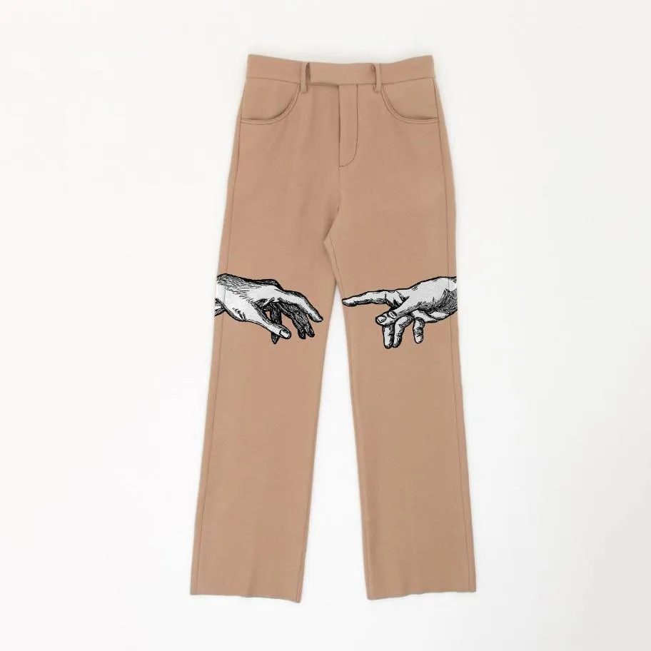 Fashion retro casual street art print trousers