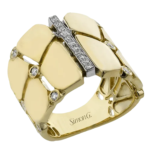 Fashion Ring In 18k Gold With Diamonds