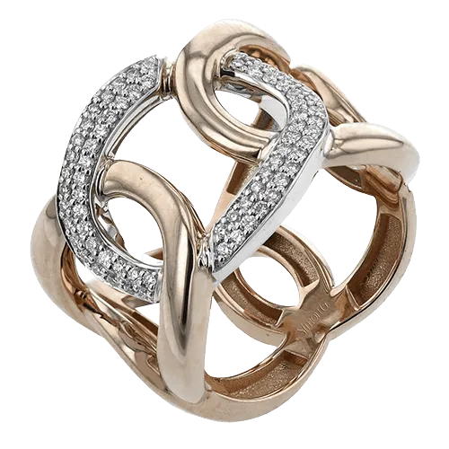 Fashion Ring In 18k Gold With Diamonds
