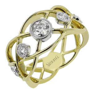Fashion Ring In 18k Gold With Diamonds