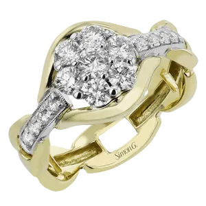 Fashion Ring In 18k Gold With Diamonds